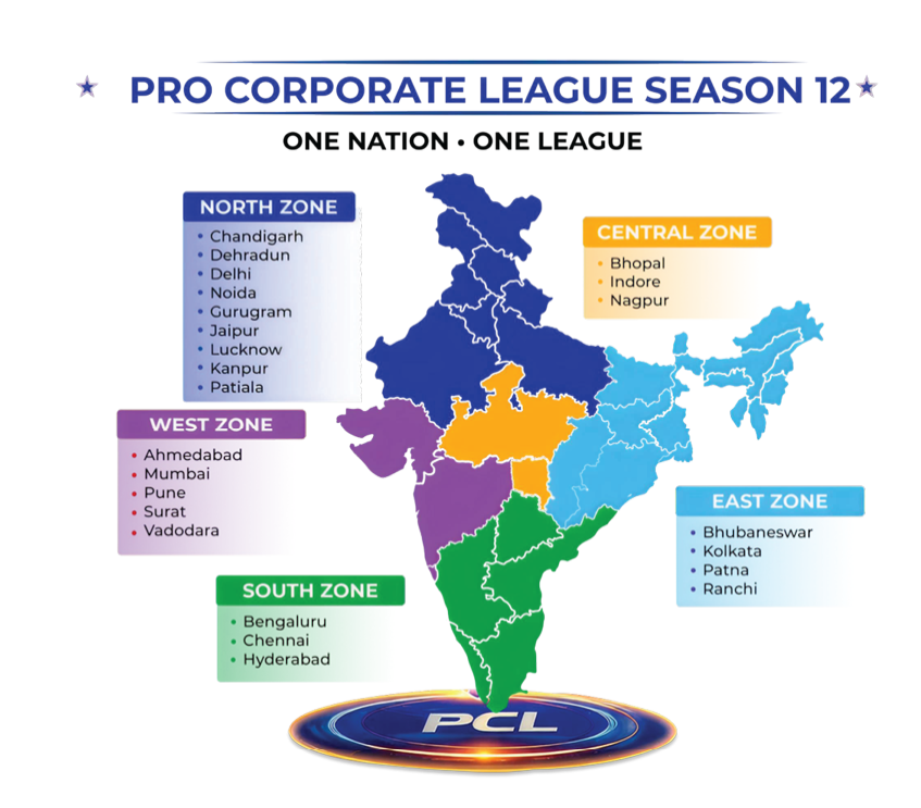 PCL Season 12 Zone Map — 24 Cities Across 5 Zones